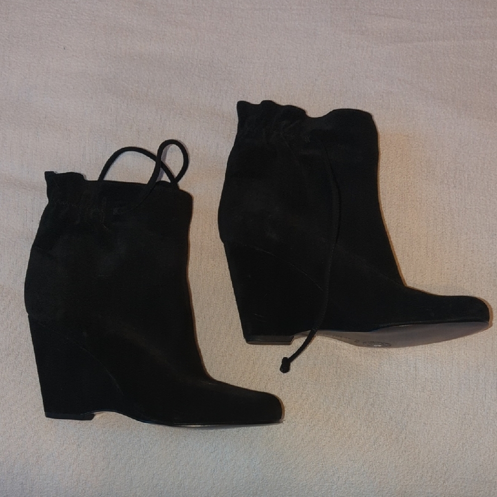 Kate Spade Black Suede Ankle Booties New